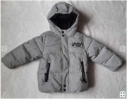 Cool Club, Kurtka chłopięca z kapturem, ocieplana, srebrna, NASA roz98