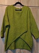 Zielony asymetryczny sweter gruby mięsisty L/40