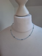 Naszyjnik handmade z naturalnych kamieni apatyt cyjanit agat