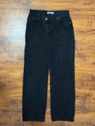 Szerokie spodnie jeansowe dzwony szwedy czarne jeansy Pull and Bear XS 34