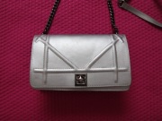 Rylko torebka skóra naturalna srebrna na łańcuszku