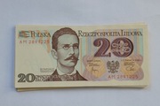 Banknot UNC 20zł Seria AM Rok 1982