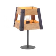 Lampa stołowa, drewno, żelazo, E27
