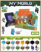 Klocki magnetyczne typu Minecraft 105szt i 2 figurki, szybko i pewnie!