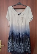 NOWA sukienka szaro-niebieska ombre z cekinami TWIN-SET Simona Barbieri XS