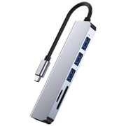 ROZGAŁĘZIACZ USB HUB USB-C 6w1 3xUSB HDMI SD TYP-C ADAPTER PRZEJSCIÓWKA