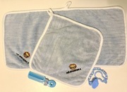 Zestaw ręczników + łańcuszek do smoczka + grzebień dla noworodków