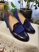 Czółenka damskie ,marki Casu, kolor kobaltowy,trendy wiosna/ lato 2026.