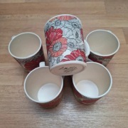 By Turnowsky zestaw 6 kubków bambusowych, nowe z metką