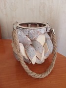 Lampion drewniany na sznurku