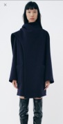 Zara XS nowy plaszcz granatowy z wełna