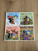 Krecik kartonowe książeczki 4 szt sanki, śliwki, sikoreczka, motyle