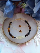 Bransoletka regulowana. Cytryn, onyks , tygrysie oko, hematyt. 