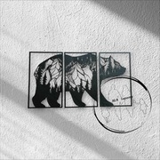 Dekoracja tryptyk Leśny niedźwiedź. Obraz niedźwiedź 3w1