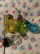 Szklanki żarówki, 4 sztuki. Nowe, do koktajli. Kolorowe.