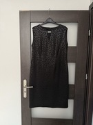 Sukienka damska czarna w print panterkowy rozmiar 44 Dagon