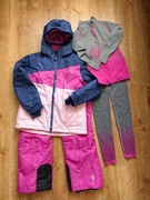 kurtka spodnie zimowe dziewczynka 134/140, bielizna termoaktywna 