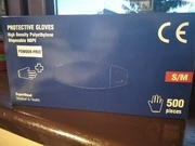 Rękawiczki ochronne HDPE S/M 500 szt w opakowaniu 