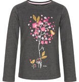 Endo Bluzka szara z długim rękawem dla dziewczynki 12-13 lat kwiaty