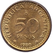 ARGENTYNA 50 peso 1980 KM# 83a, AU