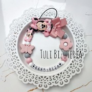 Broszka zawieszka do smoczka imieniem minnie myszka Miki tasiemka smoczek