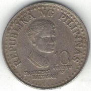 Filipiny 10 sentimos centymów 1980 -  17,5 mm