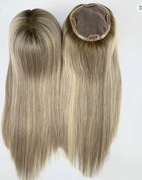 Topper Tupet naturalny mono chłodny blond balejaż 40 cm baza 13 x 16 