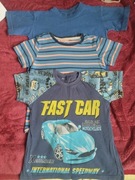 3x niebieska bluzka krótki rękaw koszulka dla chłopca t-shirt 104/110