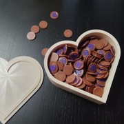 Pudełko i Monety serce liczenie ZABAWA GRA WESELNA