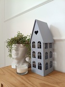 Drewniany domek dekoracyjny handmade 3 piętrowy-  / lampion / prezent