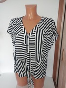 Zwiewna Koszula Bluzka w pasy wiązana z przodu 40 L  Mohito