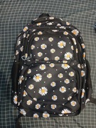 Plecak szkolny 3w1 plecak, piórnik, śniadaniówka czarny białe kwiaty