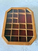 Witryna Ścienna Drewniana Oszklona Retro Szafka Kolekcjonerska Klasyka 1szt