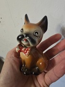 Figurka kolekcjonerska z lat 70. Pies buldog Ręcznie malowane. 