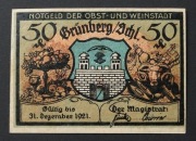 Notgeld Polska Grünberg (Zielona Gora) 50 Pfennig 1921