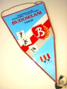 Proporczyk Budowlani Toruń herb Toruński Klub Sportowo - Turystyczny