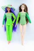 Ubranka dla lalek Barbie - Body, spodnie, kapelusz