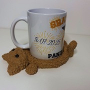 Podstawka pod kubek – dziergany kotek