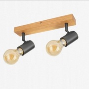 Lampa Sufitowa 2-Punktowa Loft drewno naturalne