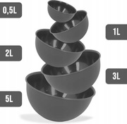 ZESTAW MISEK KUCHENNYCH PLASTIKOWE MISKI 5szt MISECZKA OKRĄGŁA MISKA