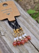 Znaczniki z naturalnego kamienia "Kamień słoneczny, perła i hematyt"