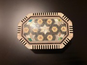 Szkatułka egipska z masą perłową w stylu retro vintage średnia