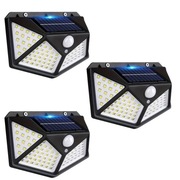 ZESTAW TRZECH LAMP SOLARNYCH ŚCIENNYCH 100 LED