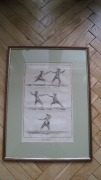 FECHTUNEK SZERMIERKA MENZURA 1751 FRANCJA MIEDZIORYT Diderot GRAFIKA UNIKAT