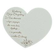 MR78 Serce z sentencją Dla Ojca Chrzestnego 12x10 cm białe 