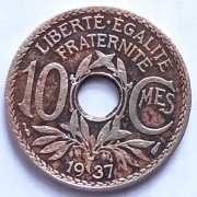 Moneta 10 centymów Francja 1937 rok