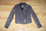 Kurtka skórzana Massimo Dutti szara, r. S nowa, ramoneska, hit, tanio!