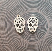 kolczyki drewniane czaszka3 hand made decoupage scrapbooking baza