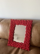 Lustro retro zamszowa rama