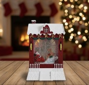 Świąteczny domek Mikołaja -pozytywka podświetlana Led